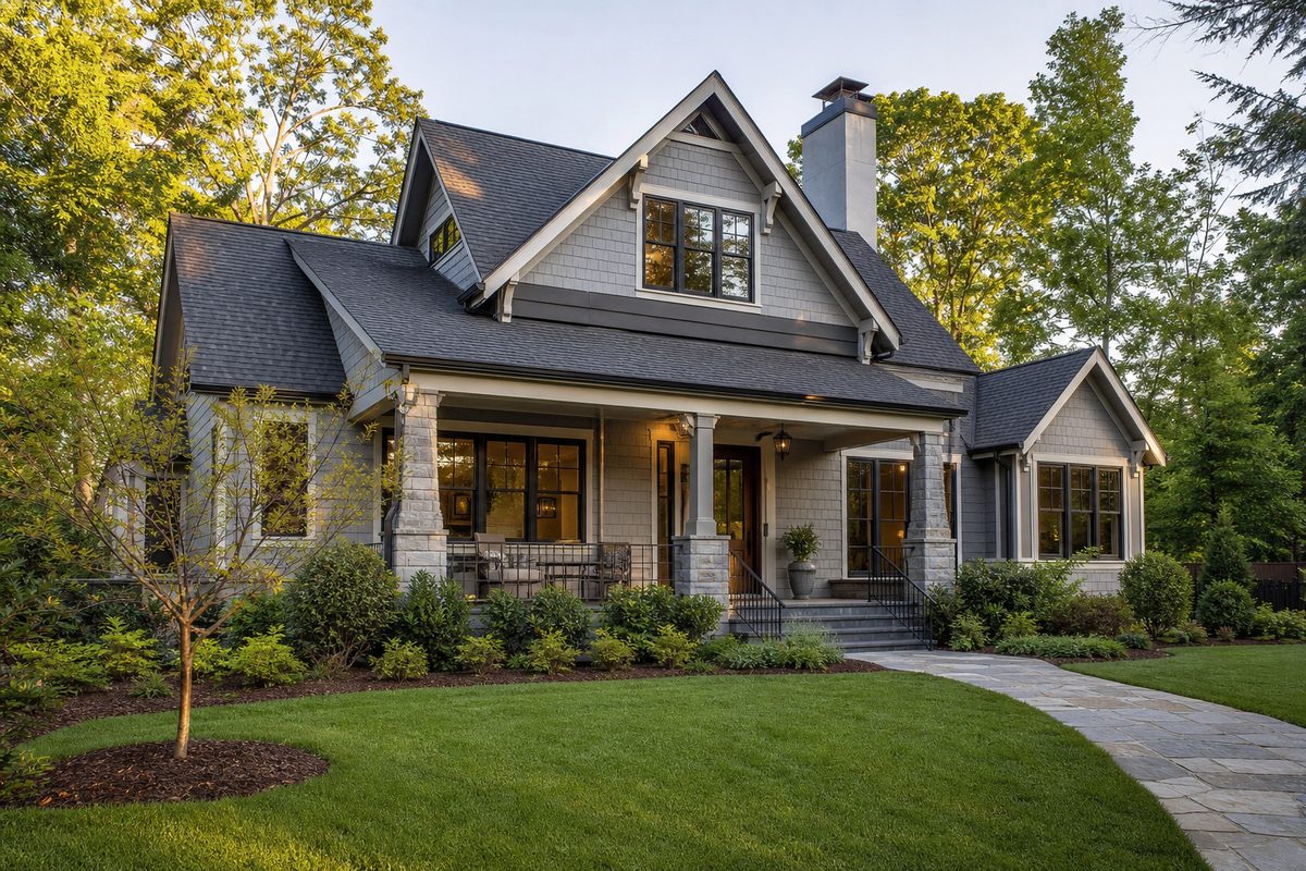 Brookhaven Atlanta Georgia craftsman home, AI-generated concept imagery